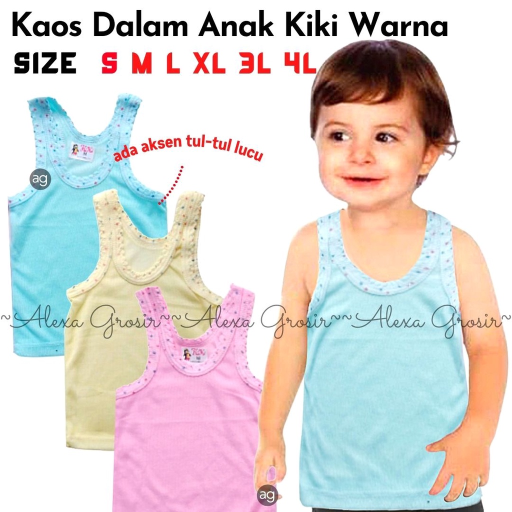 Singlet Anak Balita 3-12 Bulan Size  S M L XL 3L 4L / Kaos Dalam Anak Balita Murah / kaos dalam anak warna