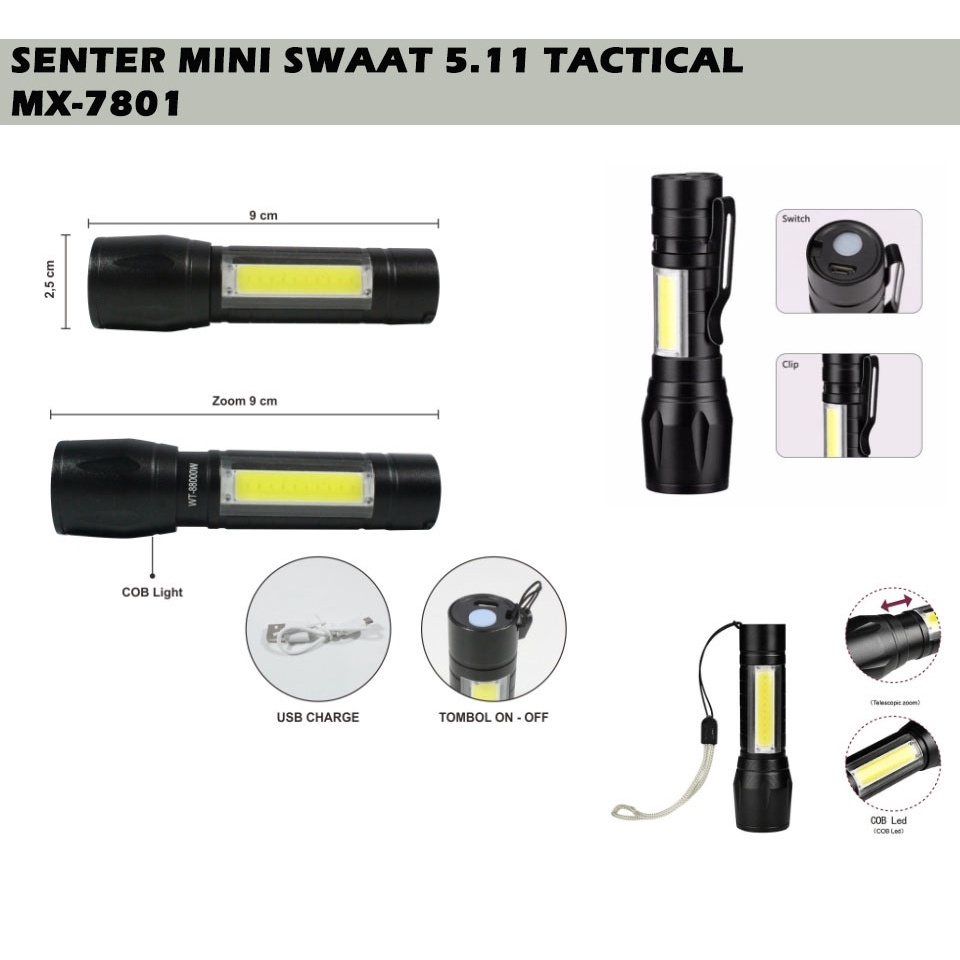 TACTICAL SERIES 5.11 Senter Mini Super Terang MX 7801
