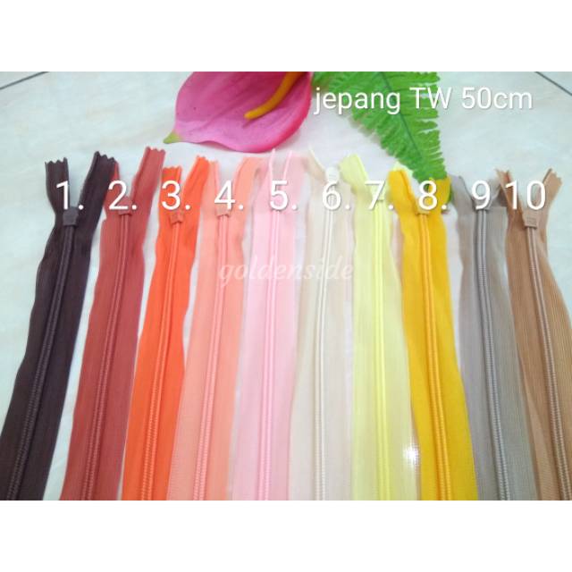 [Seri Kuning] Resleting/Risleting/Zipper Jepang 50cm/20&quot; murah satuan