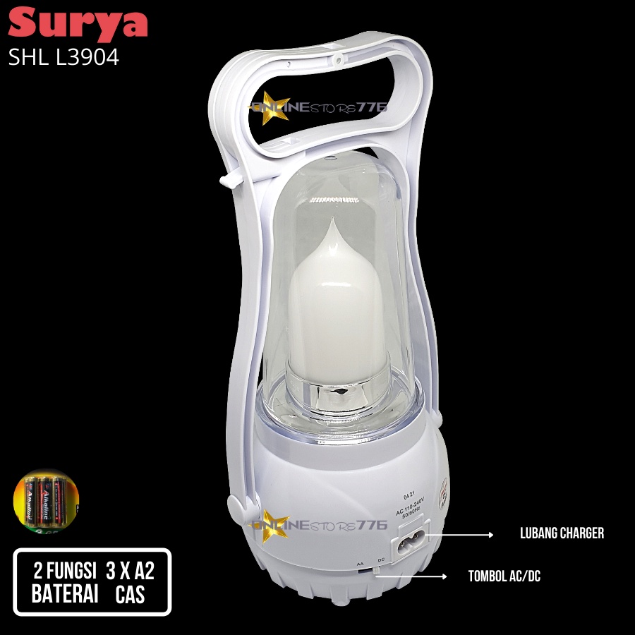 LAMPU EMERGENCY SURYA / SHL L3904 FROSTED / LAMPU EMERGENCY LED / EMERGENCY LAMP / SURYA / SHL 3904 FROSTED LED / RECHARGEABLE