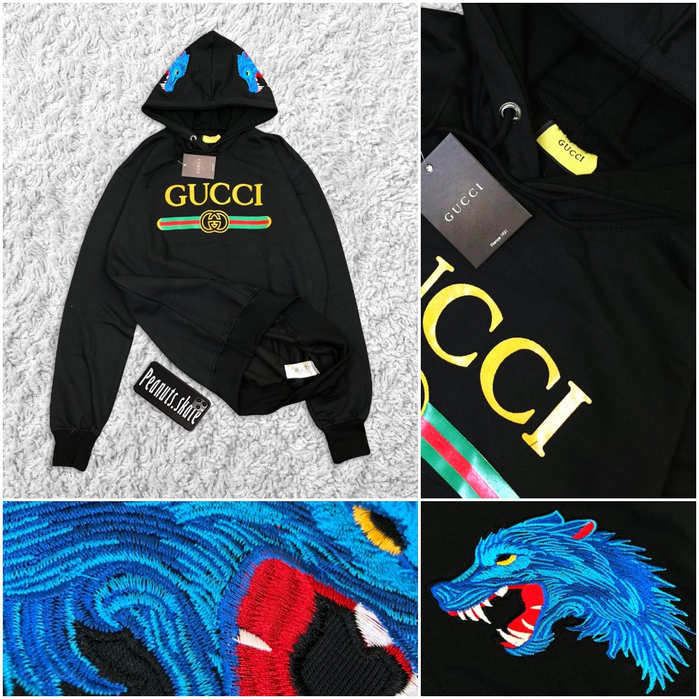 gucci wolf motif hoodie