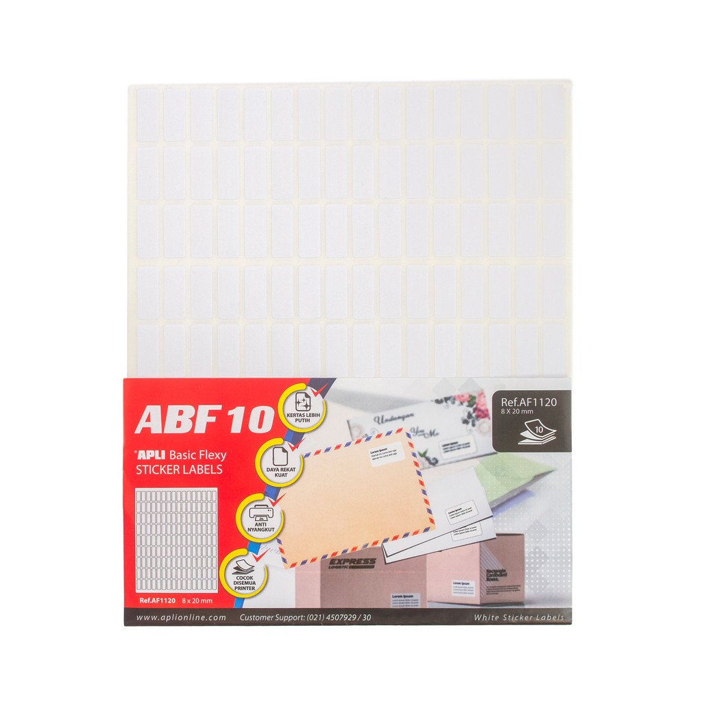 

APLI Basic Flexy (ABF) White Labels 8 X 20MM 1440 unit #AF1120