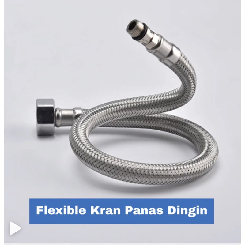 Selang Fleksibel - Flexible Hose Untuk Kran Wastafel Mixer Meja Panas Dingin 45cm