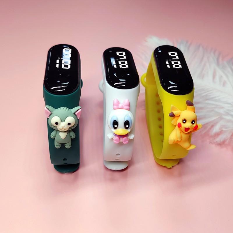 Retaily - J176 Jam Tangan Anak Elektronik Led Motif Kartun Tahan Air Termurah-1