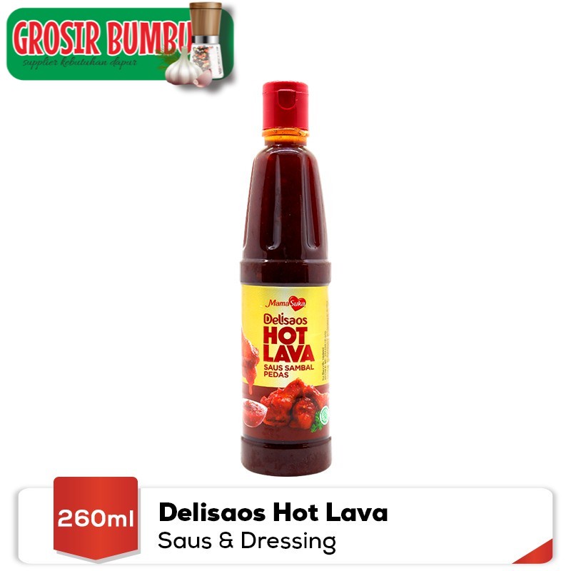 

MamaSuka - Delisaos Hot Lava 260 ml Mama Suka Saos Super Pedas HotLava