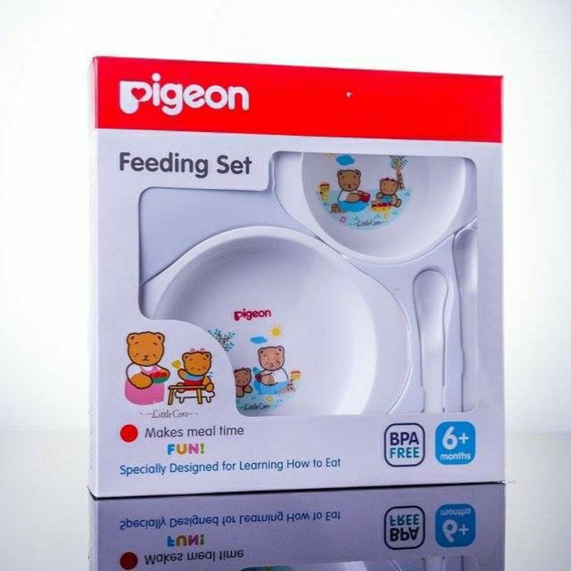 Pigeon baby feeding set mini - set peralatan mpasi bayi | set piring sendok bayi