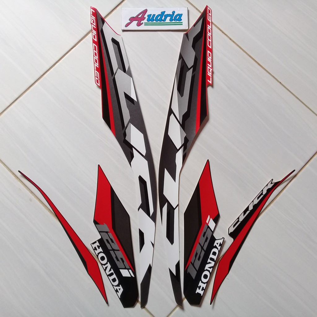 Stiker Striping Honda Vario Click 125i 2021 Hitam-merah