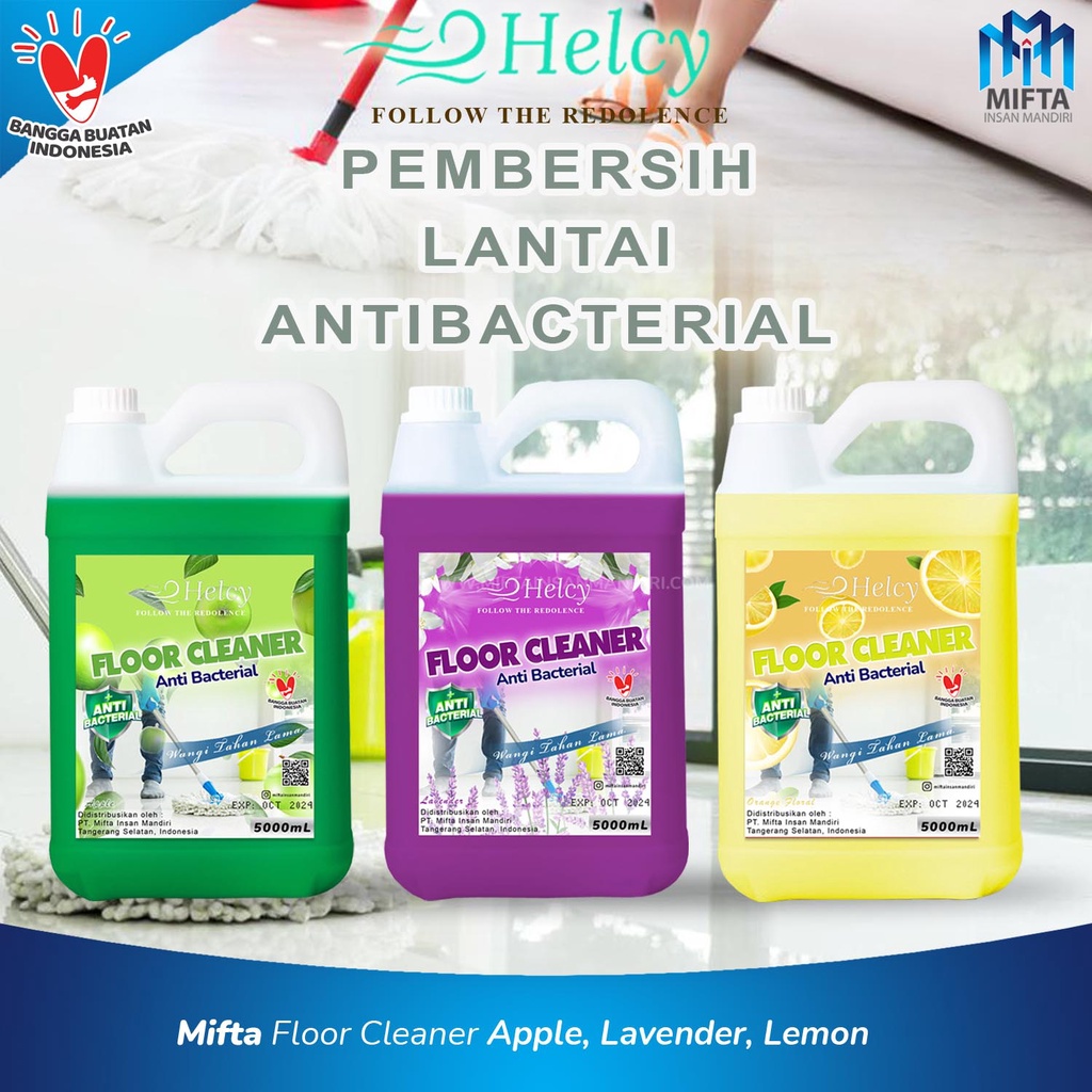 HELCY FLOOR CLEANER 5 LITER / PEMBERSIH LANTAI ANTIBACTERIAL FLOOR CLEANER