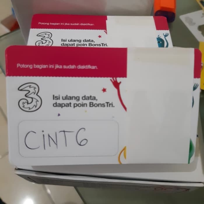 Voucher Fisik Thre 3 Tri Cinta 6 Total Kuota 50GB LOKAL INDONESIA 24 Jam ALL JARINGAN