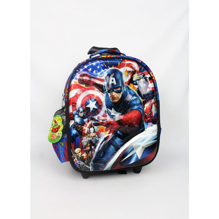 Tas Troli Tas Trolley Tas Anak TK Tas Anak SD Cowok Motif Spidermen Free Kotak Pensil