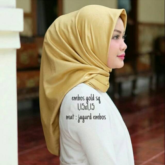 EMBOSS GOLD SQUARE HIJAB SEGI EMPAT / SQUARE MOTIF / HIJAB MOTIF/SCARF MOTIF
