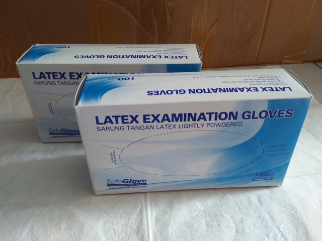 Sarung Tangan MEDIS Handscun HANDSCOON SAFE GLOVE SafeGlove Latex per 100pcs