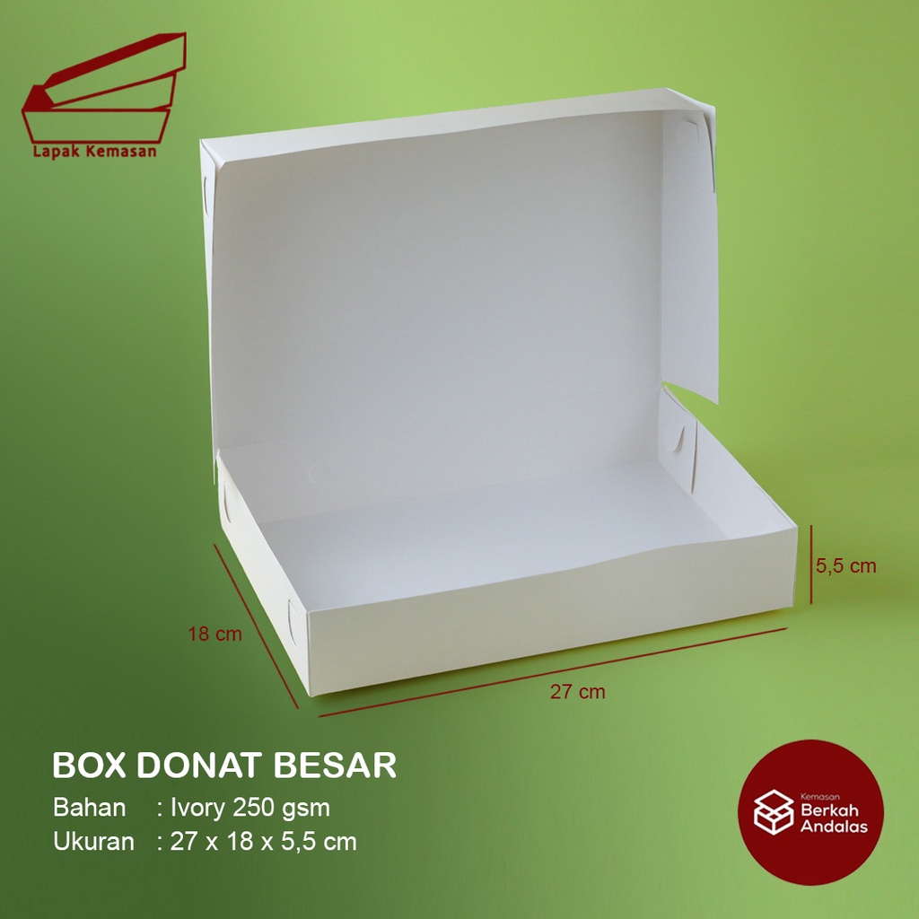 BOX DONAT BAHAN IVORY / KOTAK DONAT / KOTAK BOMBOLONI / KOTAK KUE