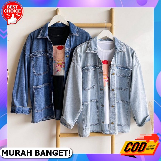 Jaket Jeans Wanita Dewasa Tanggung / Jaket Jeans Wanita Korea Oversize / Jaket Jeans Korean Style Cr