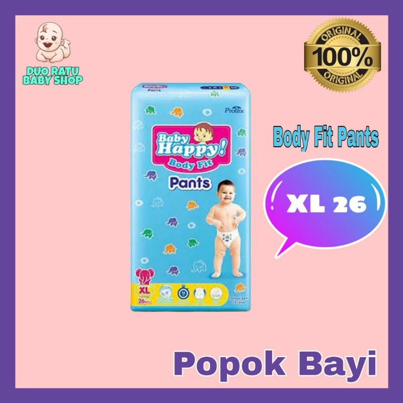 BABY HAPPY PANTS, S40+2, M34, L30, XL26, XXL24+2 / BABY HAPPY PANTS / POPOK BAYI BABY HAPPY / POPOK BAYI MURAH BABY HAPPY