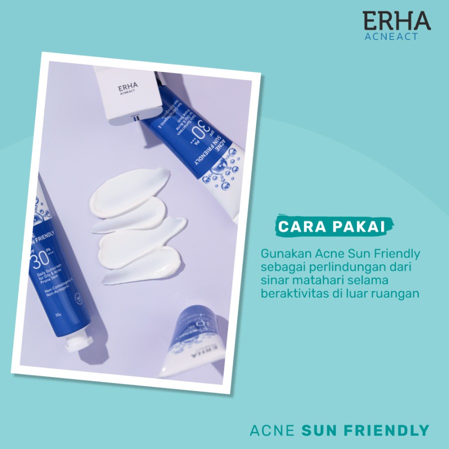 ERHA Penghilang Jerawat 4 Pcs - Paket Acne Sabun ACSBP - Spot Gel - Toner - Sunscreen