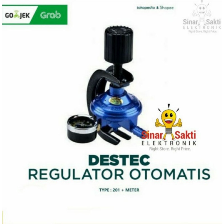 Regulator Gas Com 201 M Destec Tekanan Rendah Meter 201M Pengaman Ganda Gas