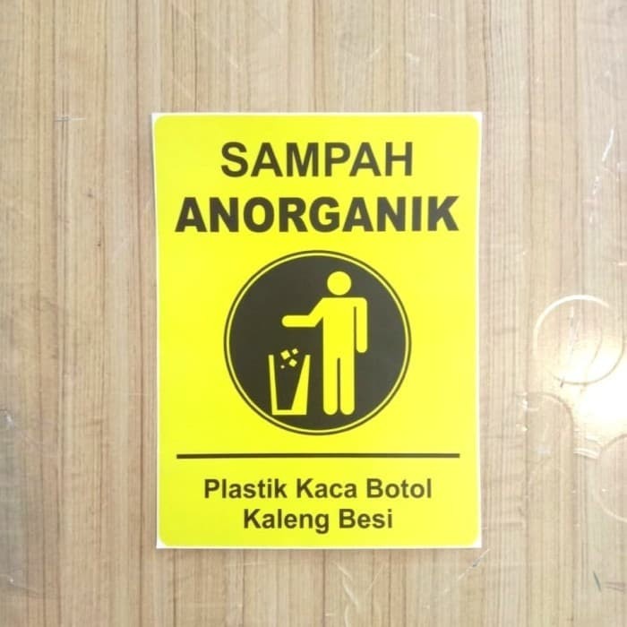 

sign stiker sampah anorganic / sticker sampah plastik an organik