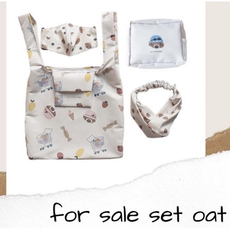 Nakedsol X Kellysandco Merchandise Set Oat (Masker, Pouch, Shopping Bag, Bandana )