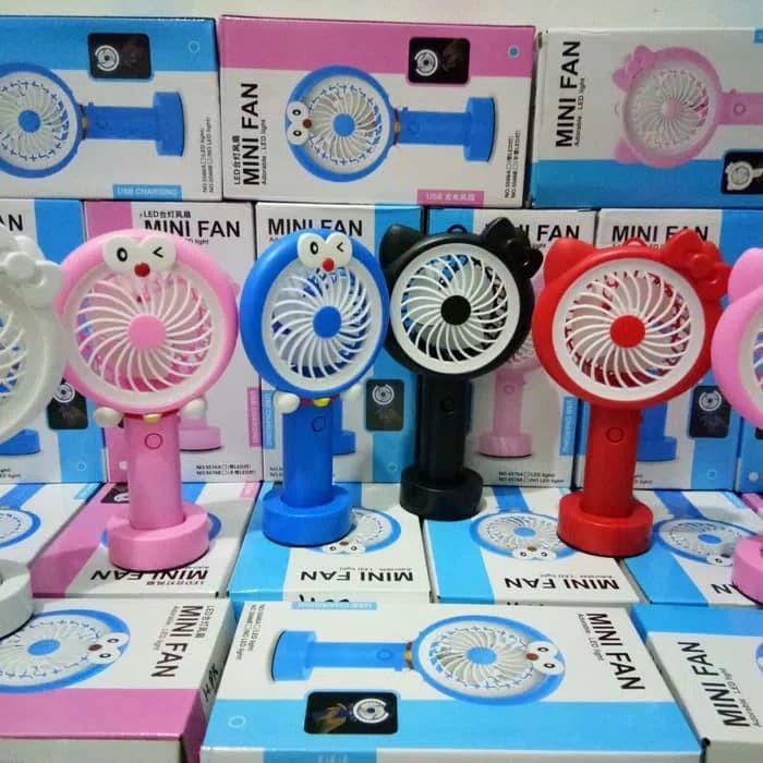 Kipas Angin Karakter LED Light / Lampu LED Hand Mini Fan USB Portable / Mini Fan LED / Kipas angin