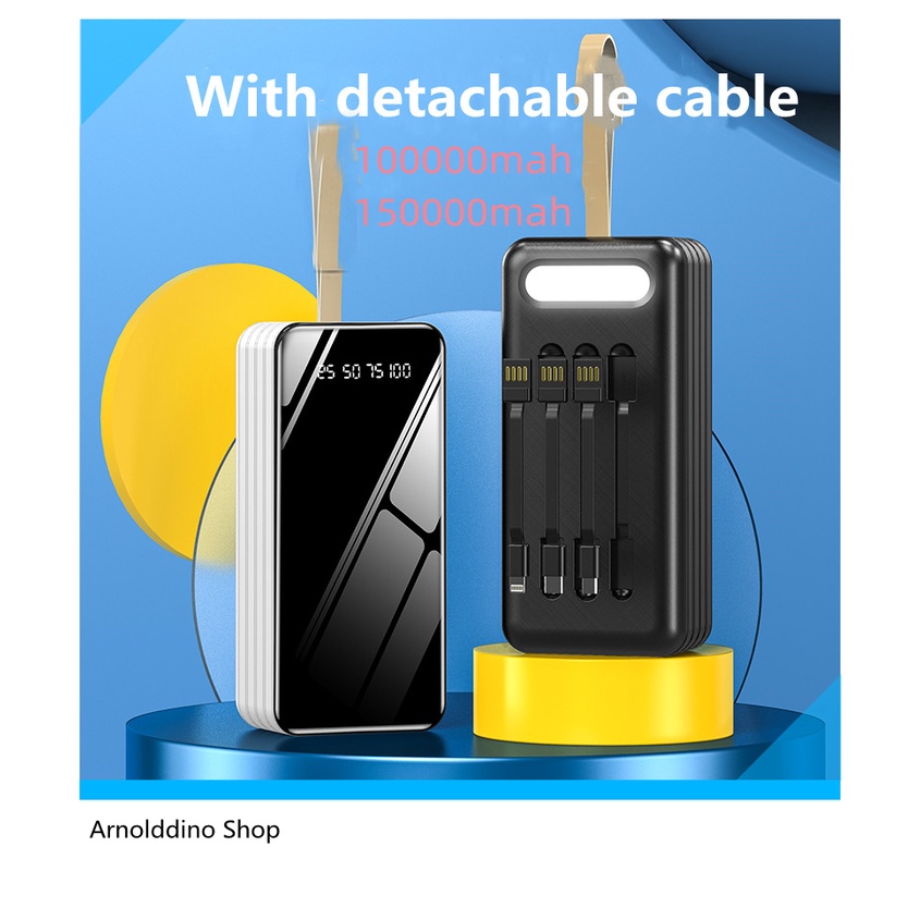 【3 years warranty】150000mah power bank power bank original brand 4USB powerbank original works with 