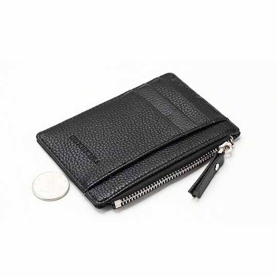 Dompet Kartu Bahan Kulit ID Card Holder Slim Design - 208 - Black