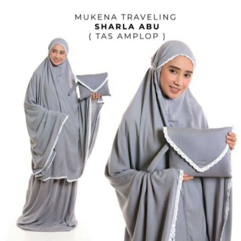 Mukena dewasa katun rayon traveling jumbo renda free tas