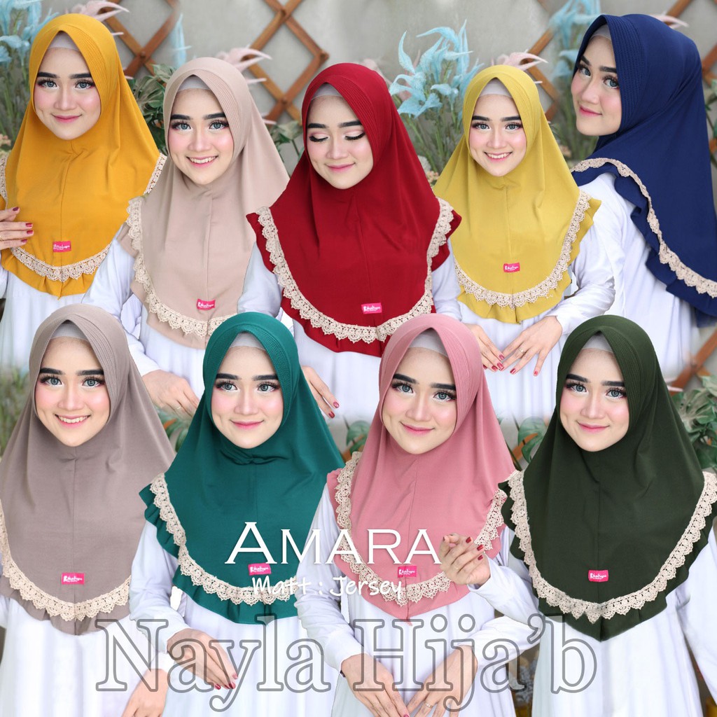 PROMO JILBAB INSTAN JERSEY PREMIUM KERUDUNG BERGO AMARA HIJAB TERBARU NAYLA HIJAB