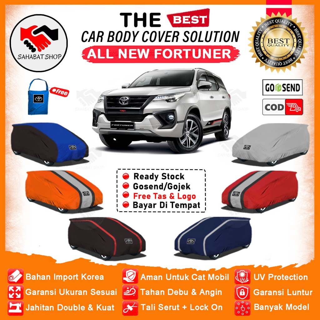 Sahabat Body Cover Mobil Fortuner VRZ / Sarung Mobil Toyota Fortuner GR / Selimut Pelindung Jas Mantol Kerudung Mantel Penutup Mobil All New Fortuner 2022 2023 Kerodong Bungkus Terpal Pembungkus Tutup Mobil Fortuner Outdoor