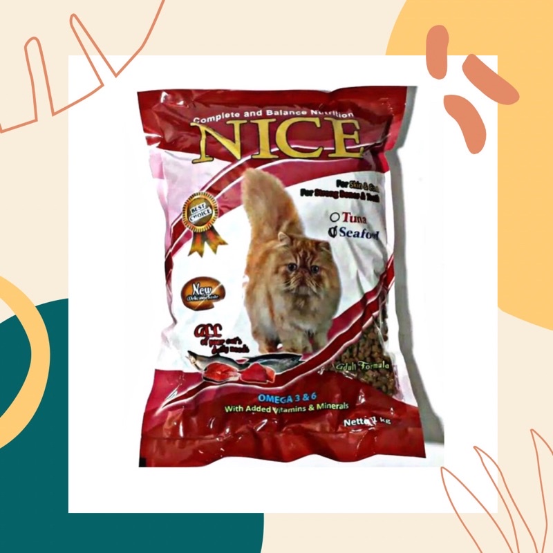 Makanan Kucing Merk Nice 1Kg  / nice cat food