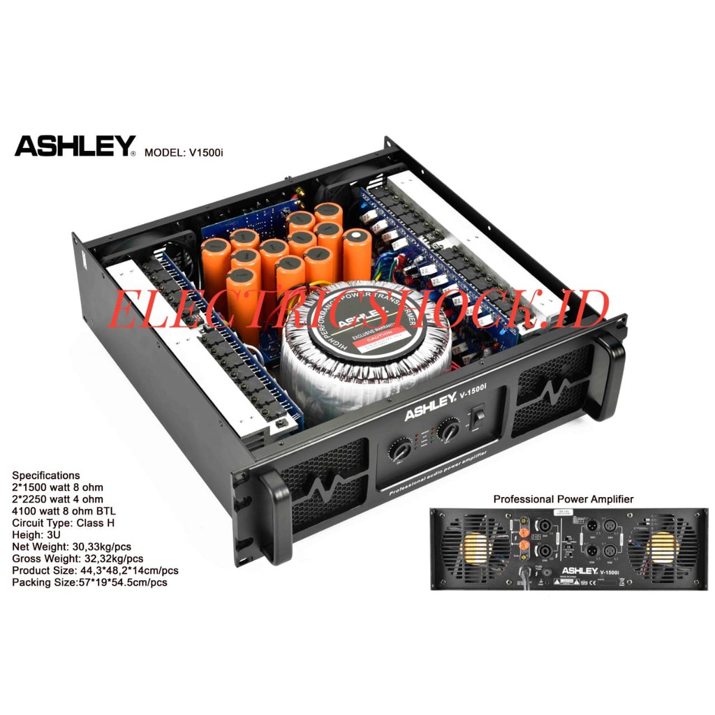 Power Amplifier Ashley V 1500i / V1500i Original Class H