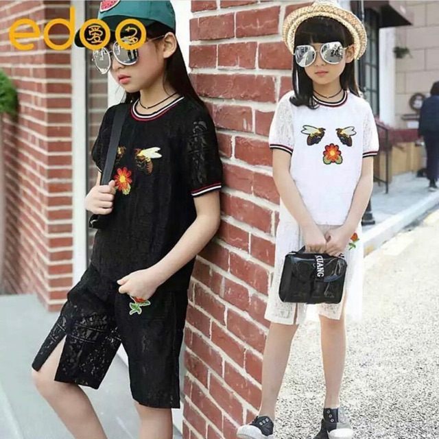 Setelan brokat gucci anak perempuan