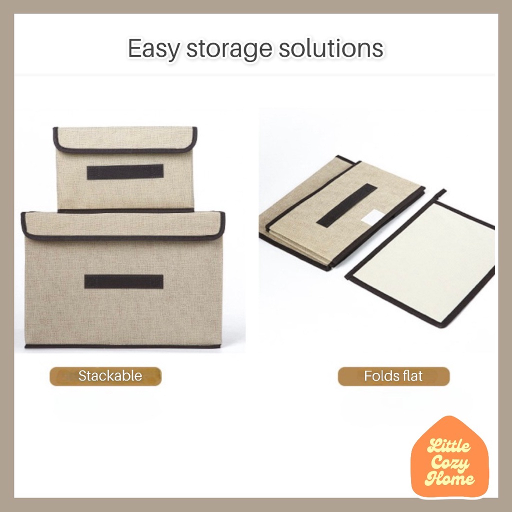 Storage Bag With Lid / Warna Lengkap 2 Ukuran / Multifunction Box Kotak Penyimpanan Serbaguna / Tempat Simpan