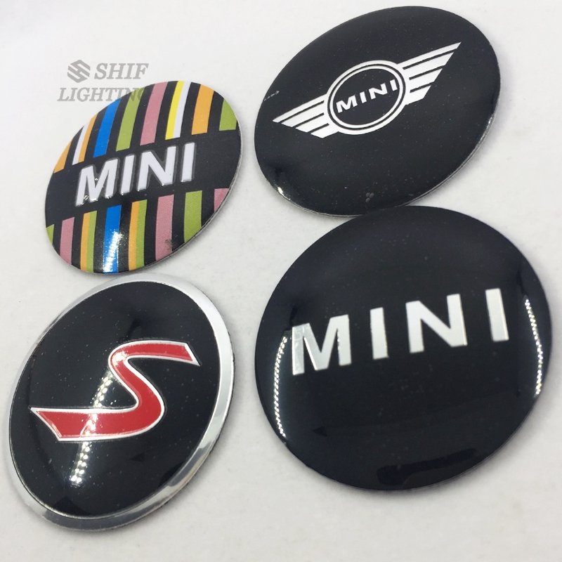 4 x 56mm MINI COOPER Logo Wheel Hub Center Caps Cover Emblem Badge Sticker Decal S Logo