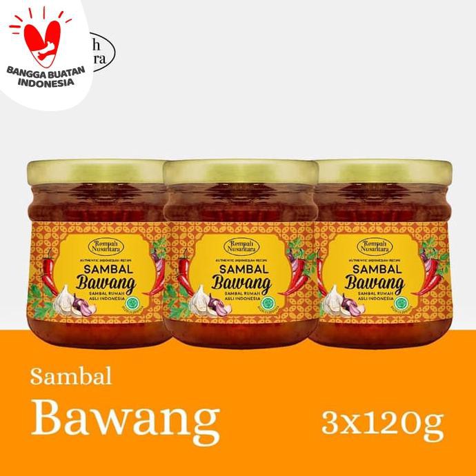 

[[BISA COD]] REMPAH NUSANTARA SAMBAL BAWANG 3 BOTOL JAR X 120GR PROMO Kode 53