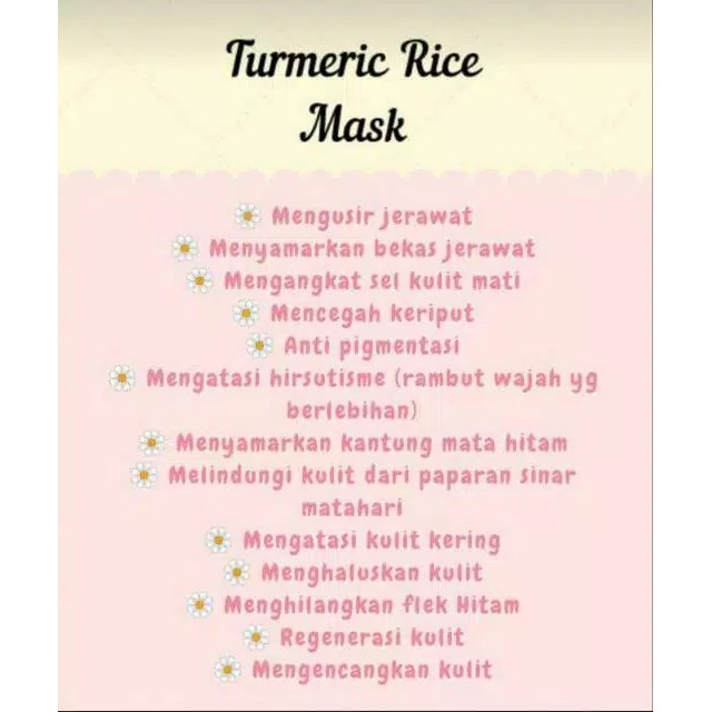 BEST!!! Masker Kunyit Beras Tumeric Rice / Masker wajah / Masker komedo by NURJANAH SALIM