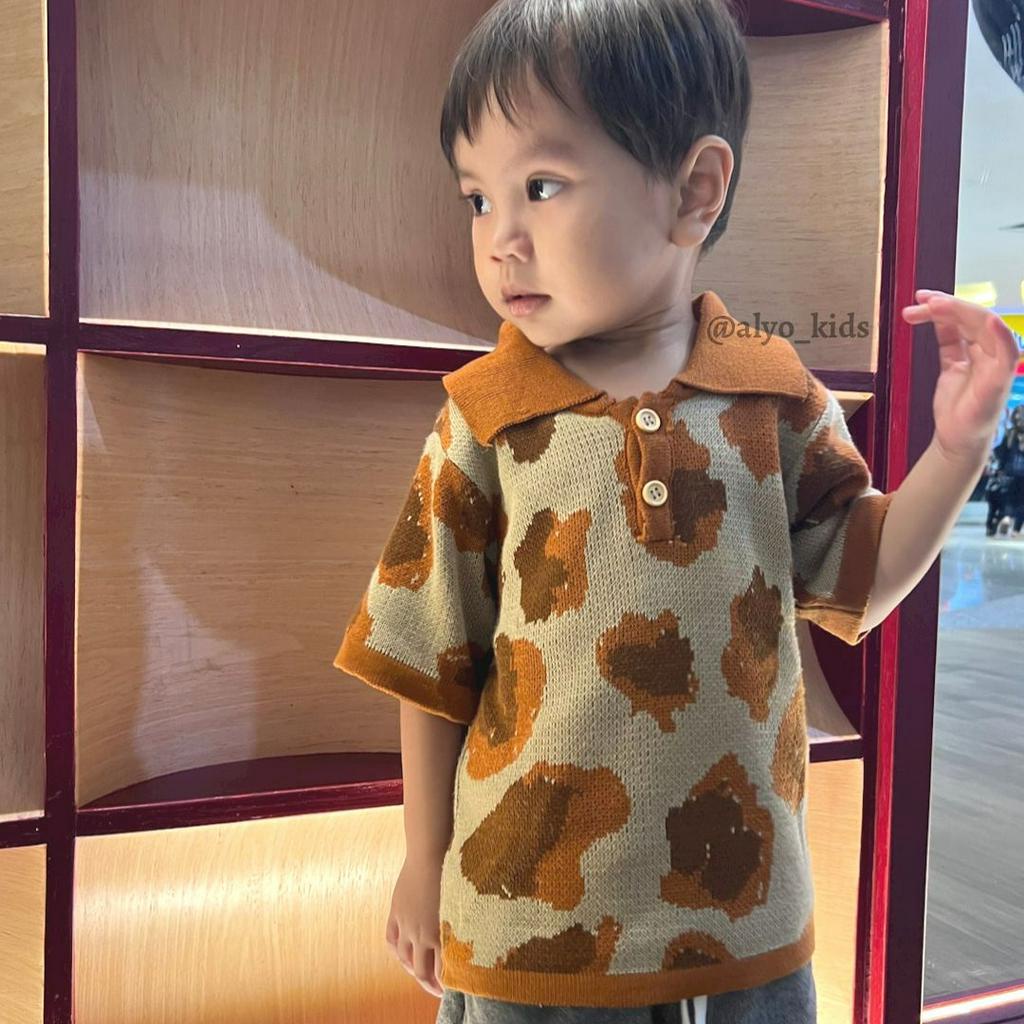 Leopard Polo Knit / Polo Anak /  Polo Knit Leopard