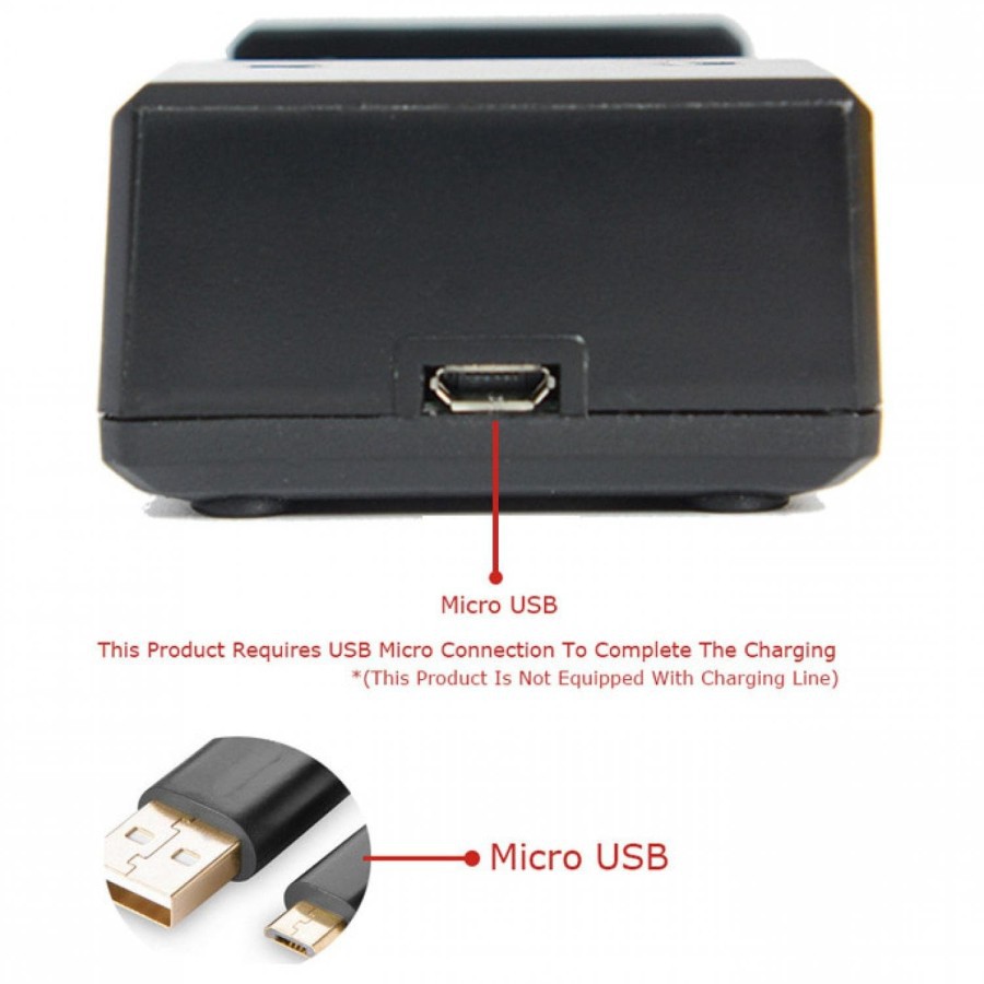 Charger Baterai 18650 2 Slot Plug Micro USB