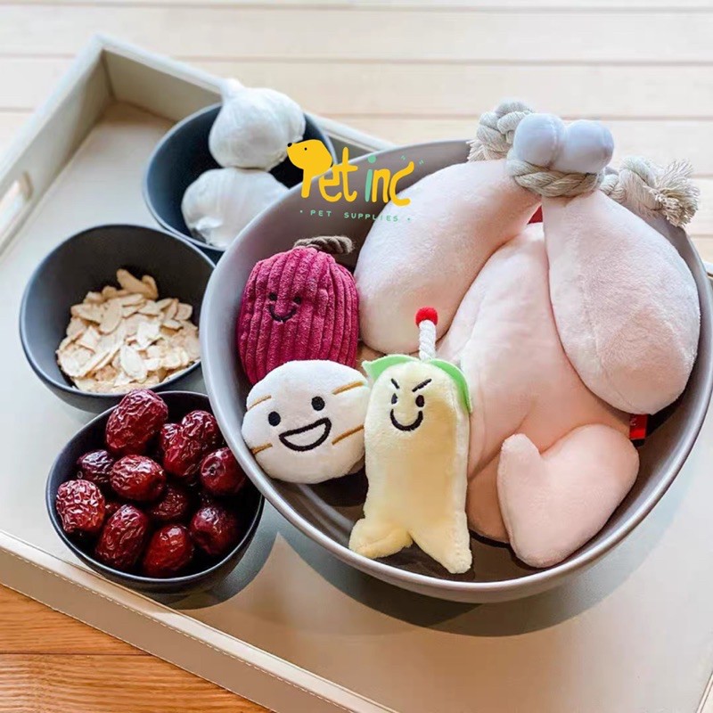 Korea Samgyetang 6 in 1 toy hide treats squeaky and rustling toys