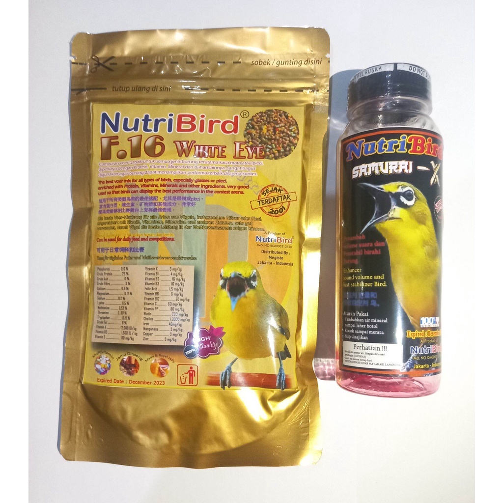 1 Paket NUTRIBIRD SAMURAI-X &amp; F.16 WHITE EYE