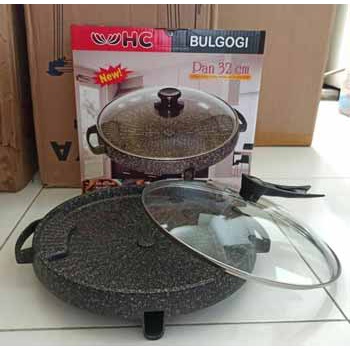 promo HC Korean Bulgogi BBQ Grill Pan [32 cm] Black alat panggang