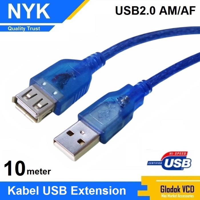 NYK Kabel Sambungan USB 10m male to female Extention Cable 10 meter