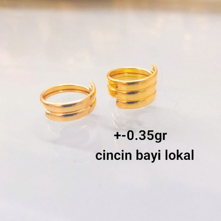 Cincin bayi baby newborn selisih anak dan dewasa emas asli kadar 700 70% 22 0.5 0,5 setengah g gr gram