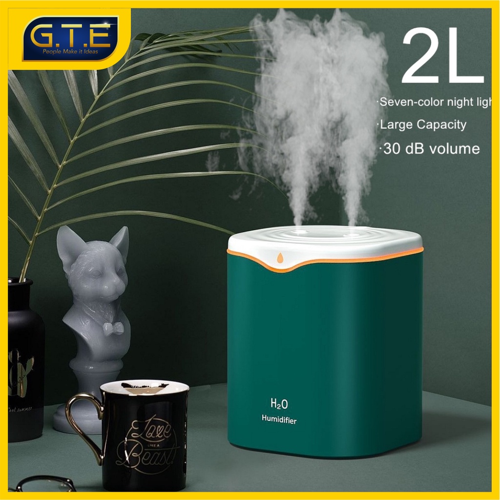 GTE | Humidifier diffuser Air Purifier Aromaterapy Essential oil Difuser 2000ML / Aromaterapi Essential oil Difuser Ruangan