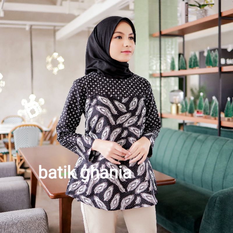 Atasan batik wanita lengan panjang batik couple batik wanita kerja blouse batik MOTIF BATANGAN WULU