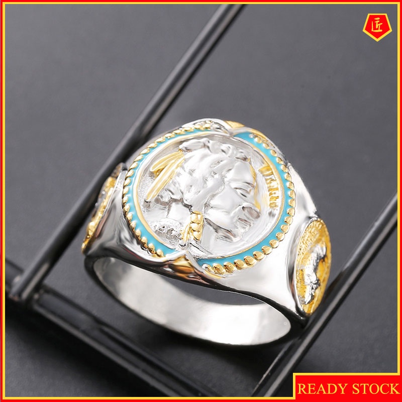 [Ready Stock]Hip Hop Personality Carved Portrait Ring