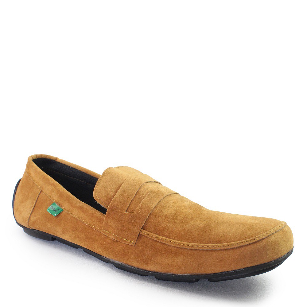 MS SHOP - Fashion Cowok Kickers Jevlin Moccasin Suede Sepatu Pria Slop Santai Simple Keren