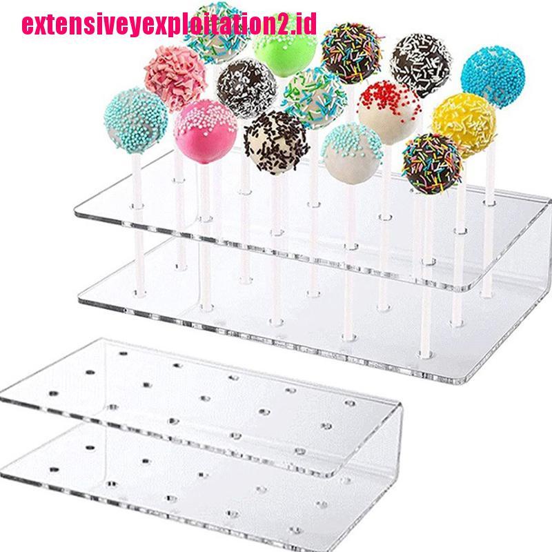 &lt; E2id &amp; &gt; Stand Holder Permen Lolipop 15 Lubang Bahan Akrilik Transparan