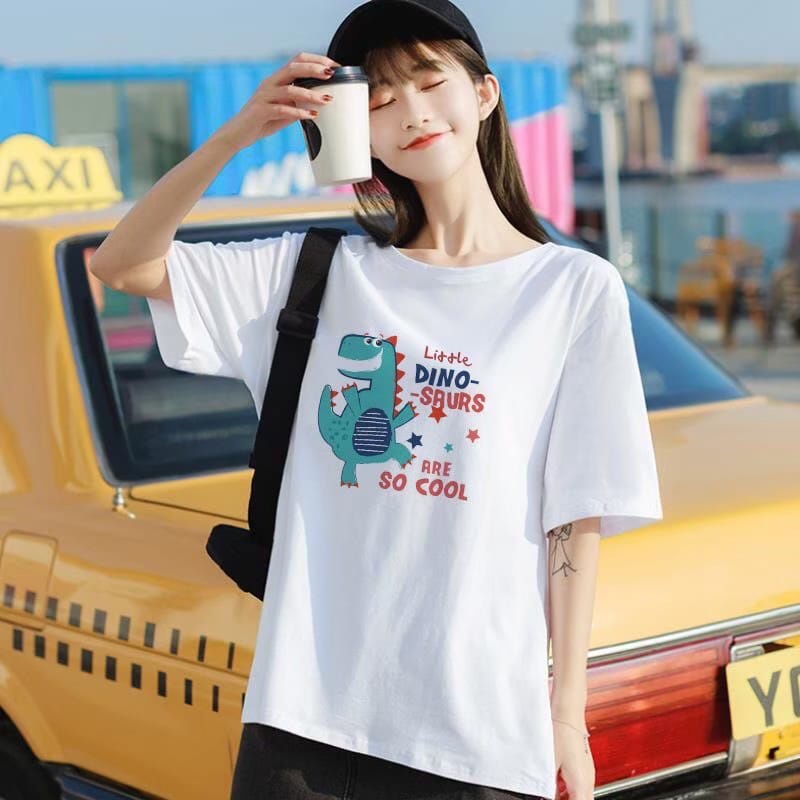 MYSTIQUE.ID-BAJU KAOS LITTLE DINO SAURS ARE SO COOL T-SHIRT LUCU DAN AESTHETIC