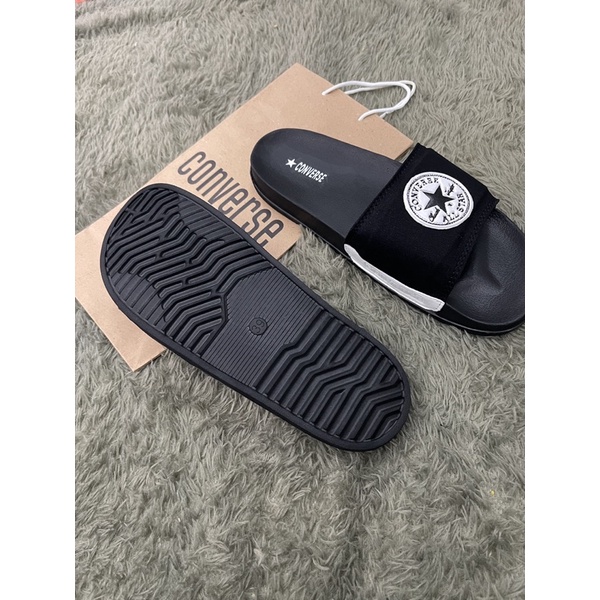 SANDAL PRIA WANITA  SLOP|SLIDE CONVERSE BLACK FREE PAPERBACK